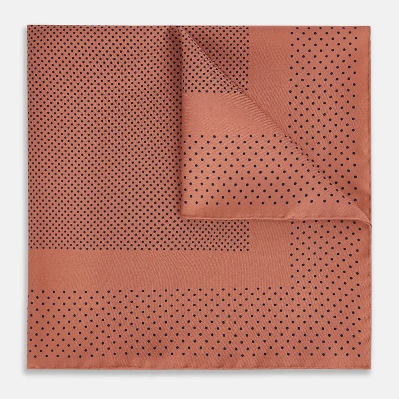 Blush Dot Silk Pocket Square sold by Turnbull & Asser