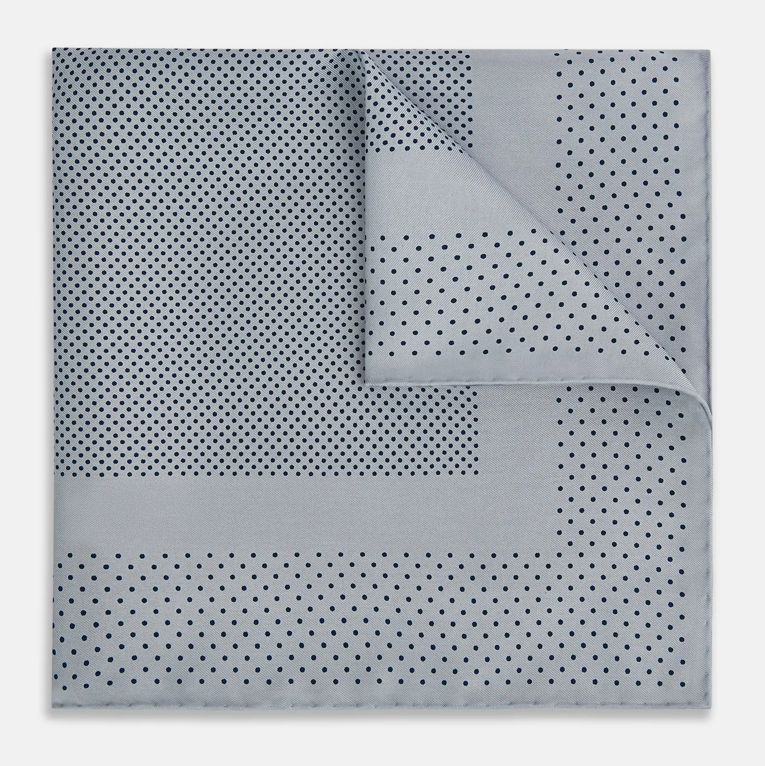 Grey Dot Silk Pocket Square sold by Turnbull & Asser
