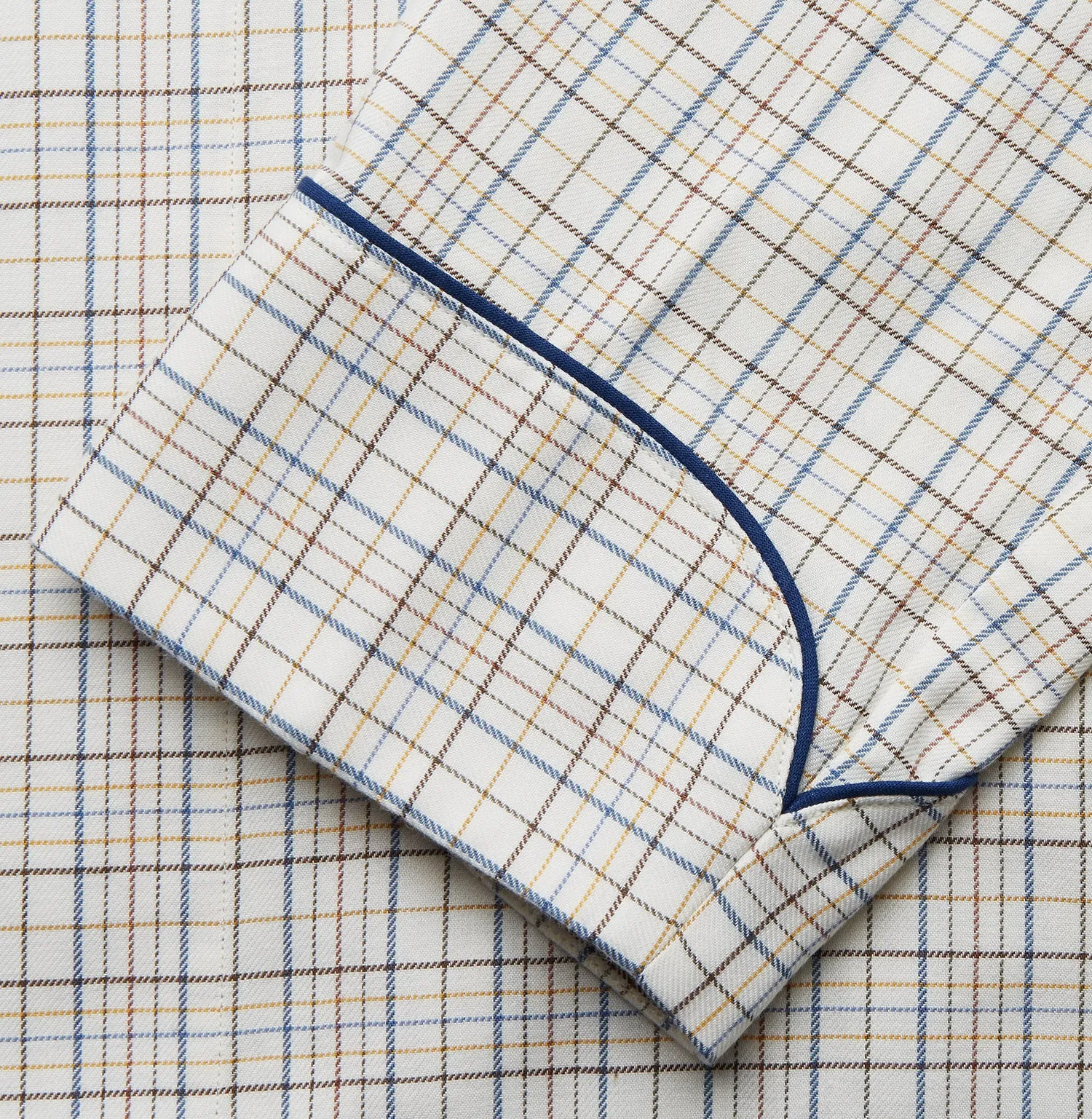 Brown Multi Check Cotton-Cashmere Gown sold by Turnbull & Asser product image thumbnail 3