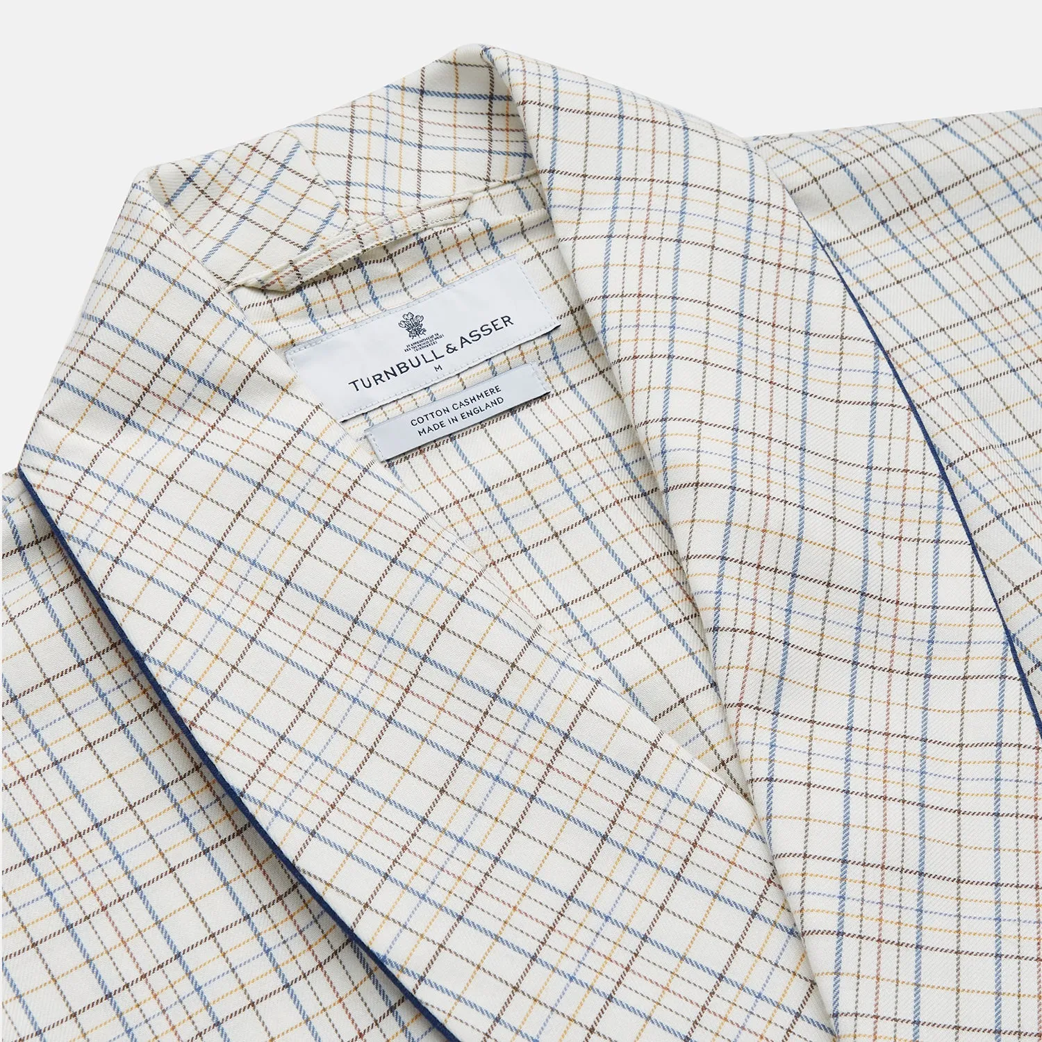 Brown Multi Check Cotton-Cashmere Gown sold by Turnbull & Asser product image thumbnail 2