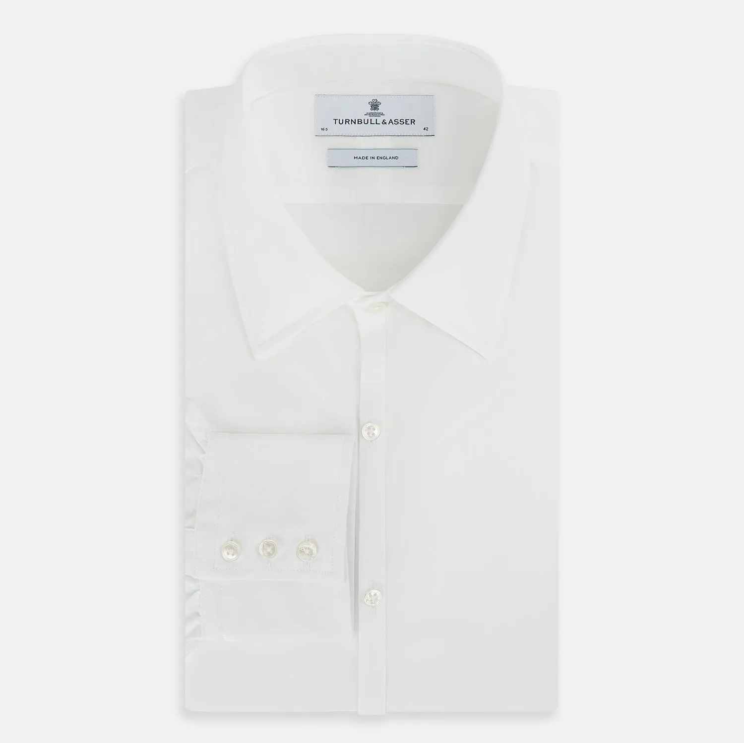 PLAIN WHITE WESTMINSTER SHIRT WITH TURNBULL COLLAR AND 3- BUTTON CUFFS sold by Turnbull & Asser product image thumbnail 5