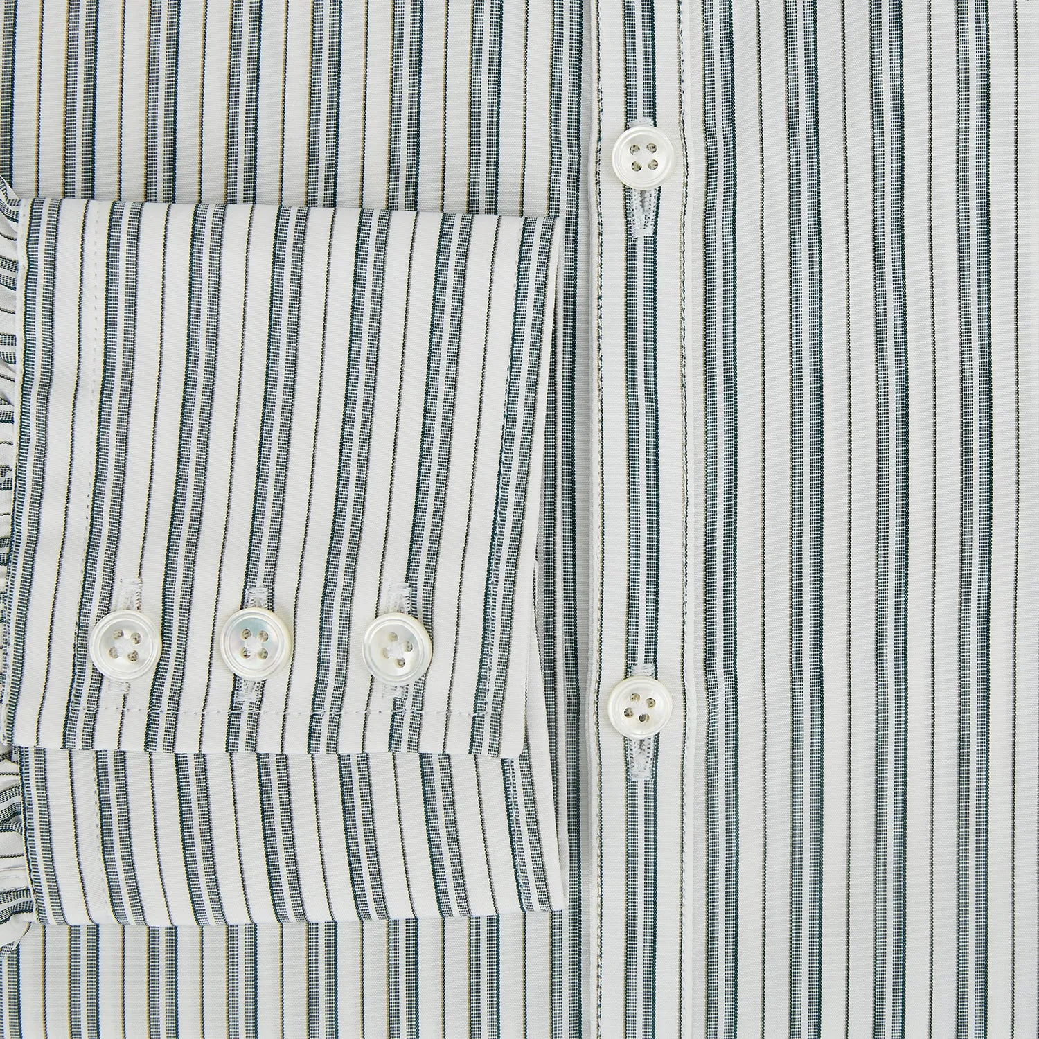 OLIVE & SAGE GREEN MULTI TRACK STRIPE WESTMINSTER SHIRT sold by Turnbull & Asser product image thumbnail 5