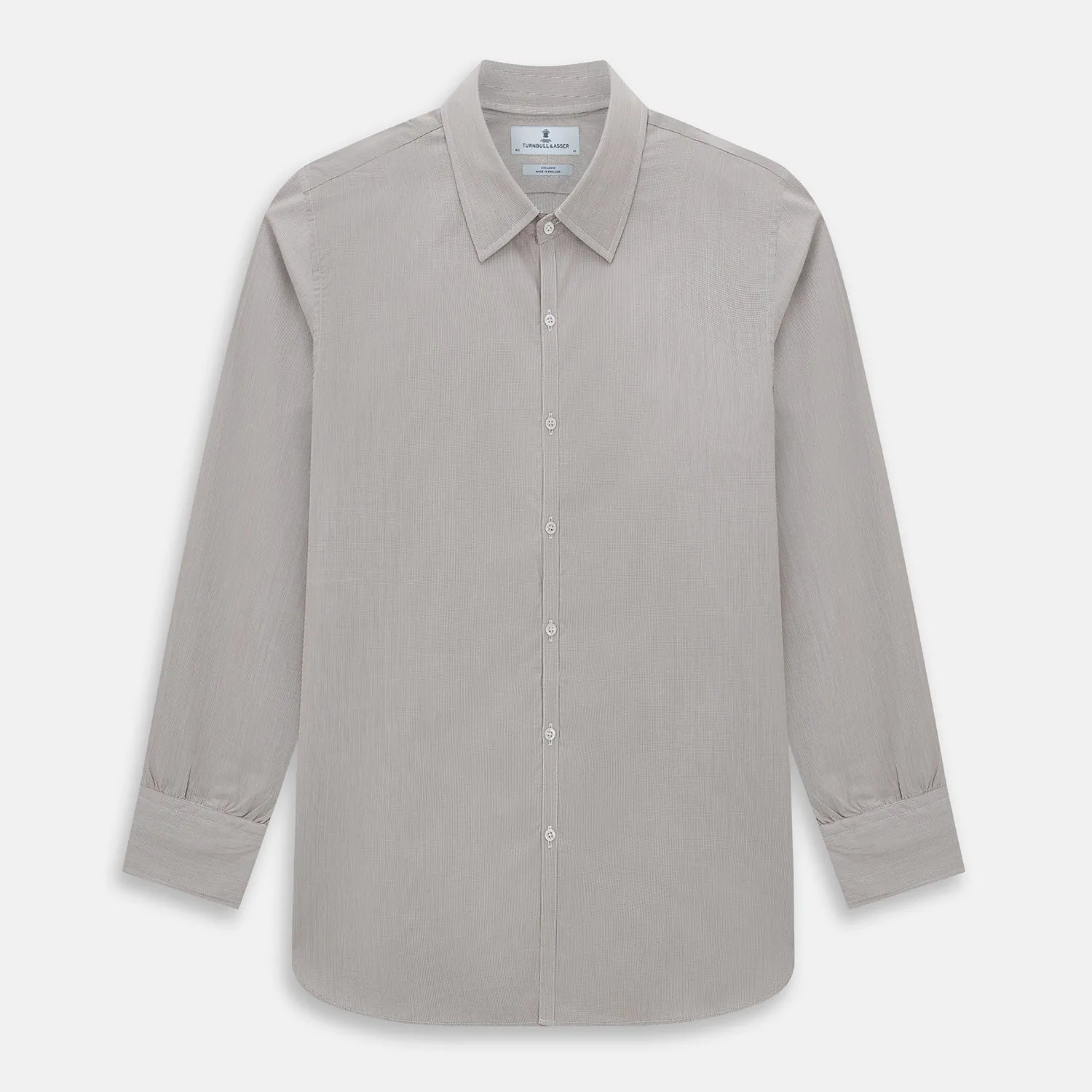 BROWN MICRO GRAPH CHECK WESTMINSTER SHIRT sold by Turnbull & Asser