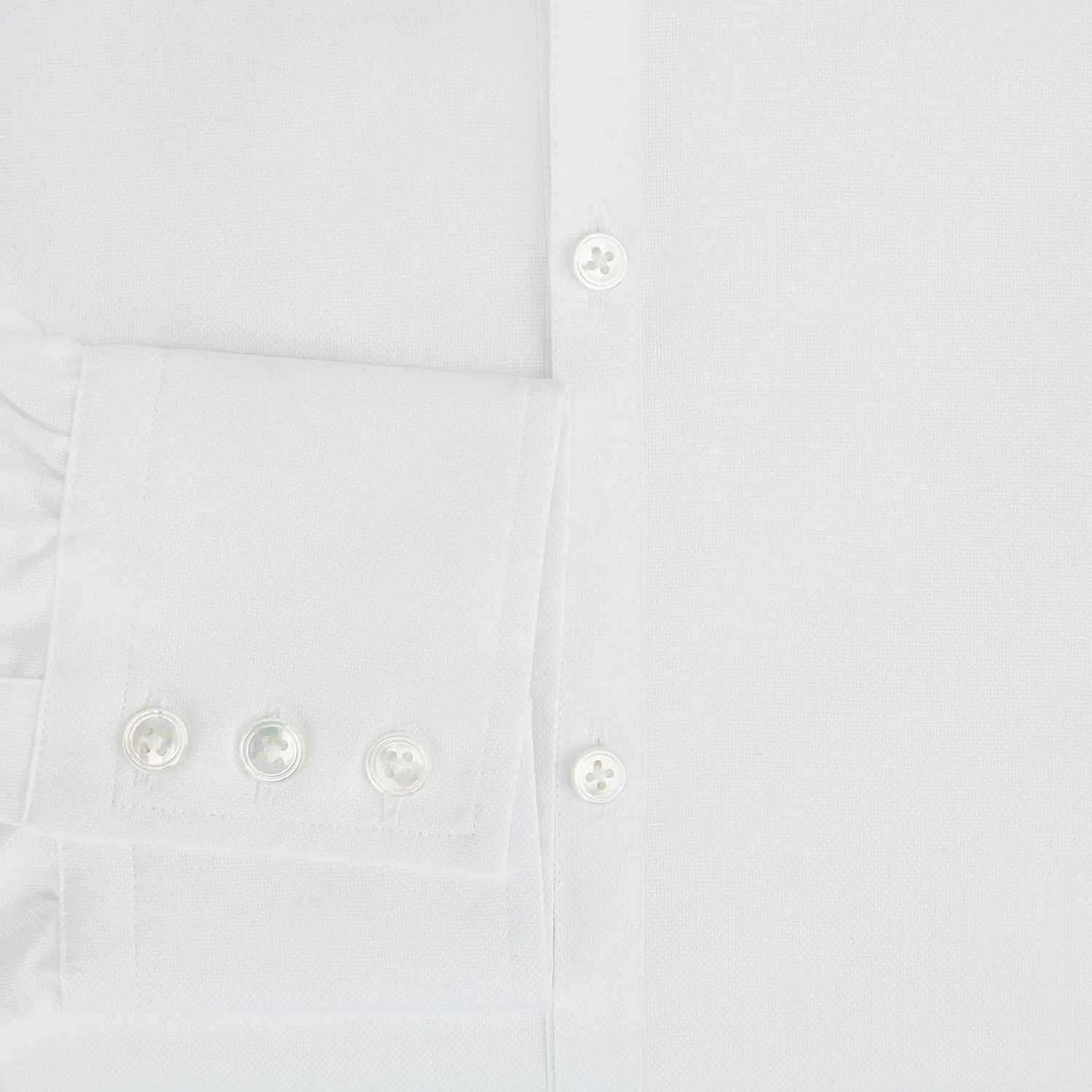 WHITE ROYAL OXFORD COTTON WINDSOR SHIRT WITH TURNBULL OPEN COLLAR AND 3-BUTTON CUFFS sold by Turnbull & Asser product image thumbnail 4