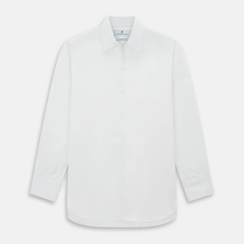 WHITE ROYAL OXFORD COTTON WINDSOR SHIRT WITH TURNBULL OPEN COLLAR AND 3-BUTTON CUFFS sold by Turnbull & Asser