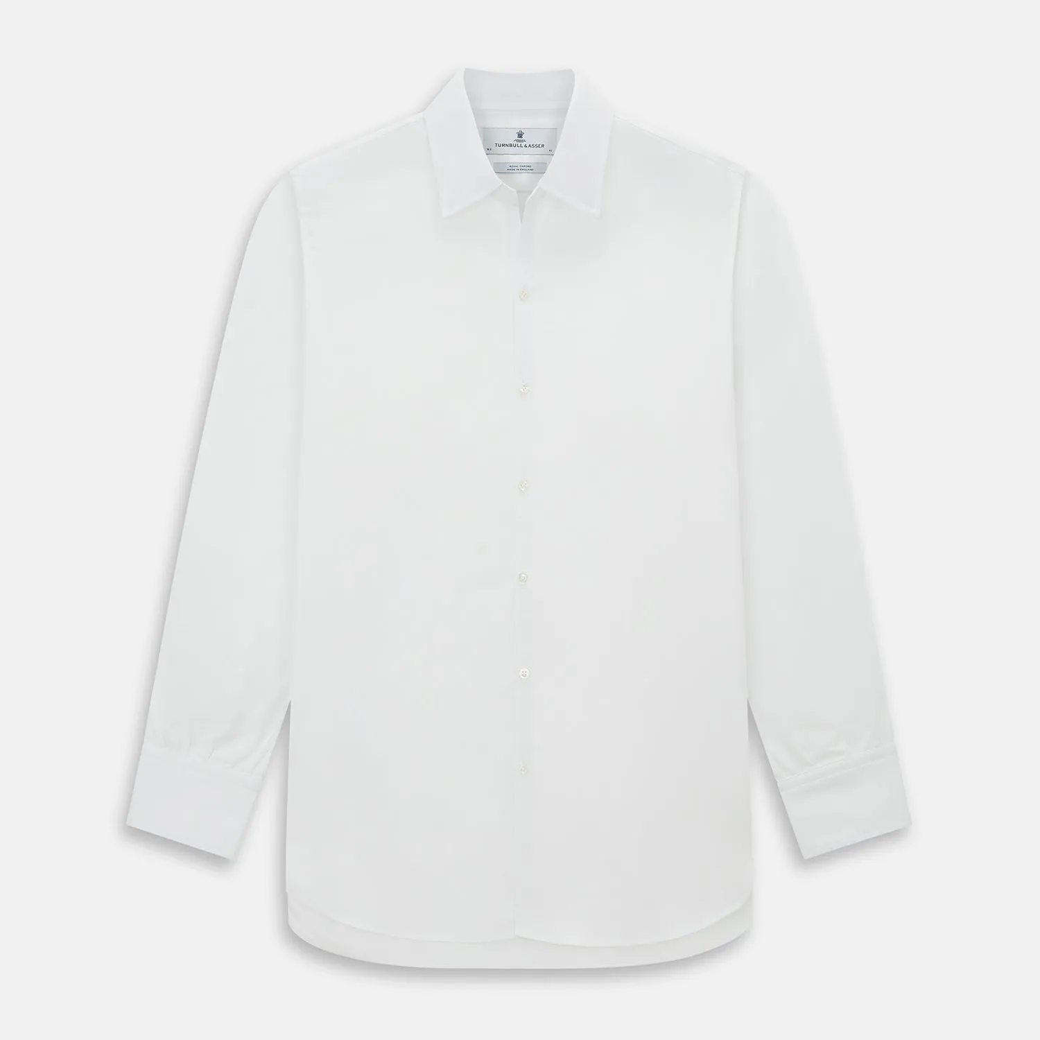 WHITE ROYAL OXFORD COTTON WINDSOR SHIRT WITH TURNBULL OPEN COLLAR AND 3-BUTTON CUFFS sold by Turnbull & Asser