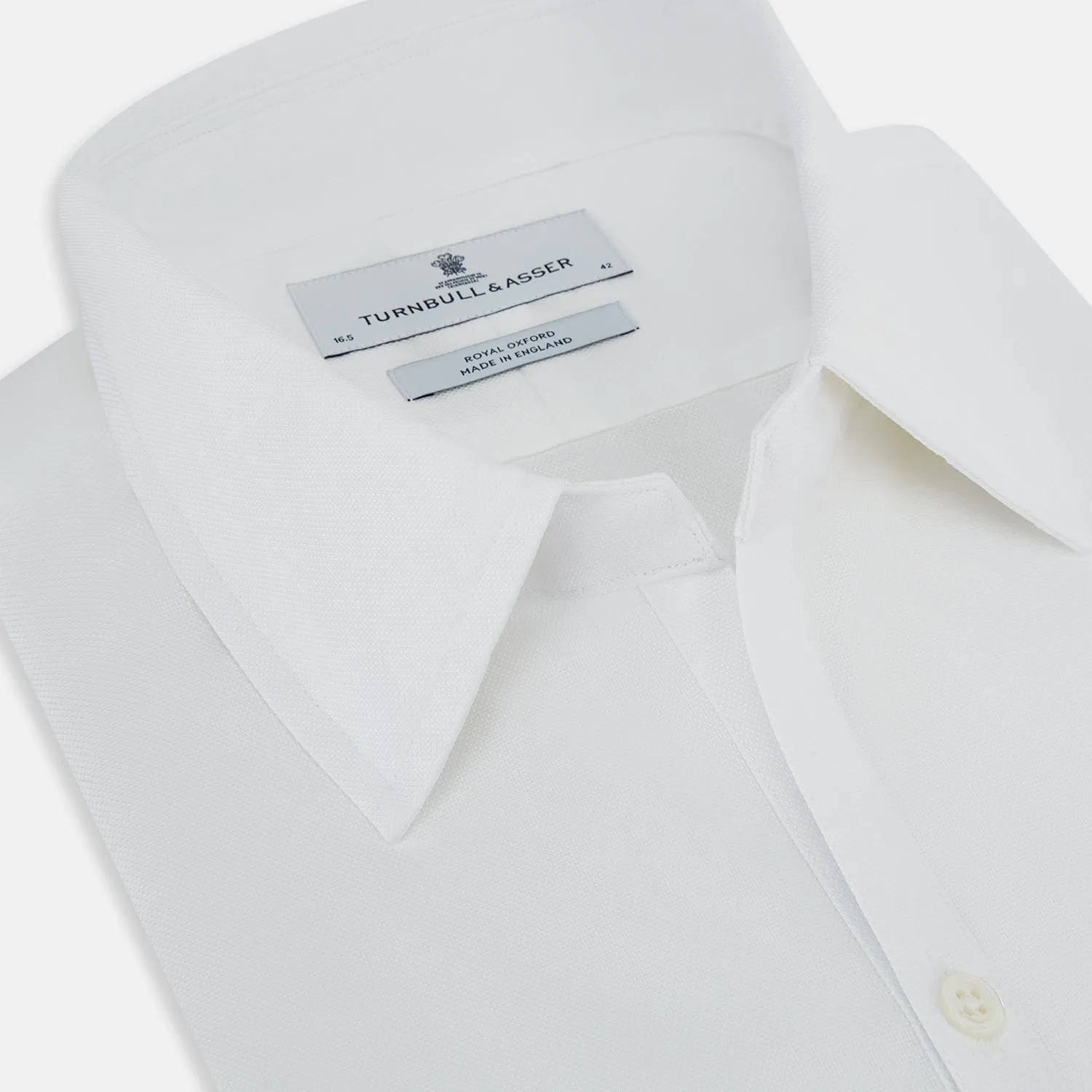 WHITE ROYAL OXFORD COTTON WINDSOR SHIRT WITH TURNBULL OPEN COLLAR AND 3-BUTTON CUFFS sold by Turnbull & Asser product image thumbnail 2