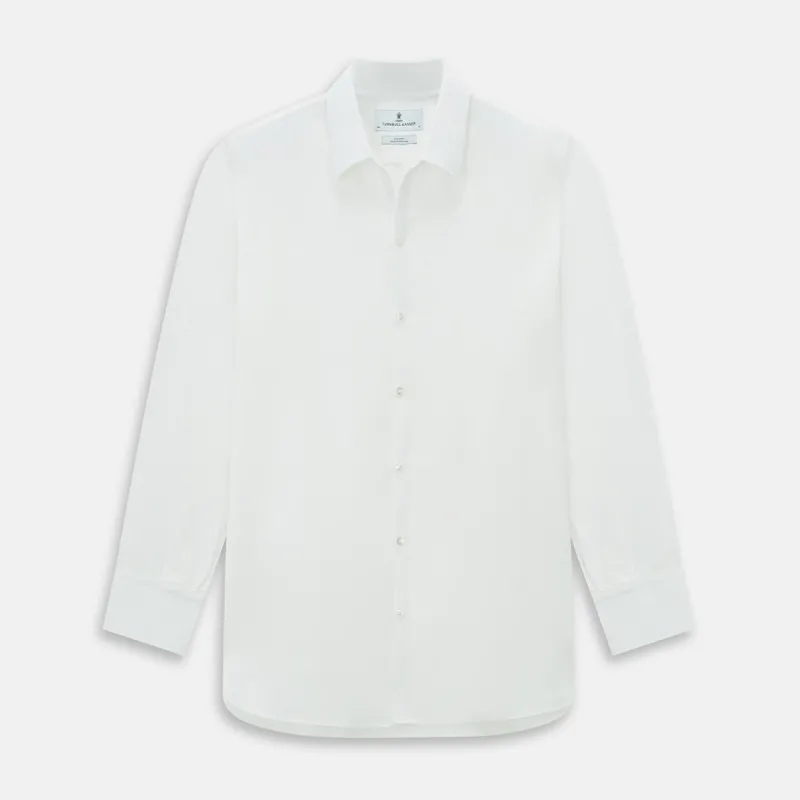 PLAIN WHITE WINDSOR SHIRT WITH TURNBULL OPEN COLLAR AND 3-BUTTON CUFFS sold by Turnbull & Asser