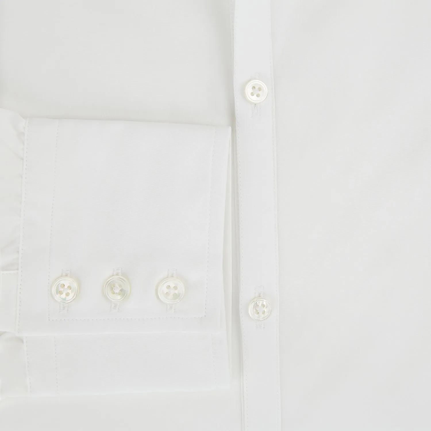 PLAIN WHITE WINDSOR SHIRT WITH TURNBULL OPEN COLLAR AND 3-BUTTON CUFFS sold by Turnbull & Asser product image thumbnail 4