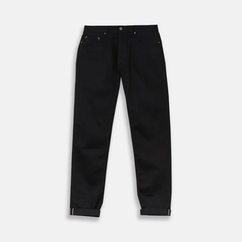 Black Italian Selvedge Denim Jeans sold by Turnbull & Asser