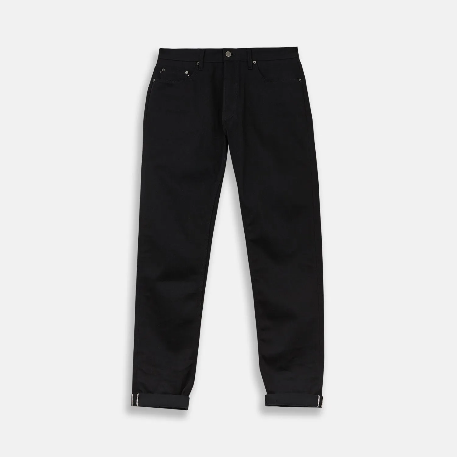 Black Italian Selvedge Denim Jeans sold by Turnbull & Asser