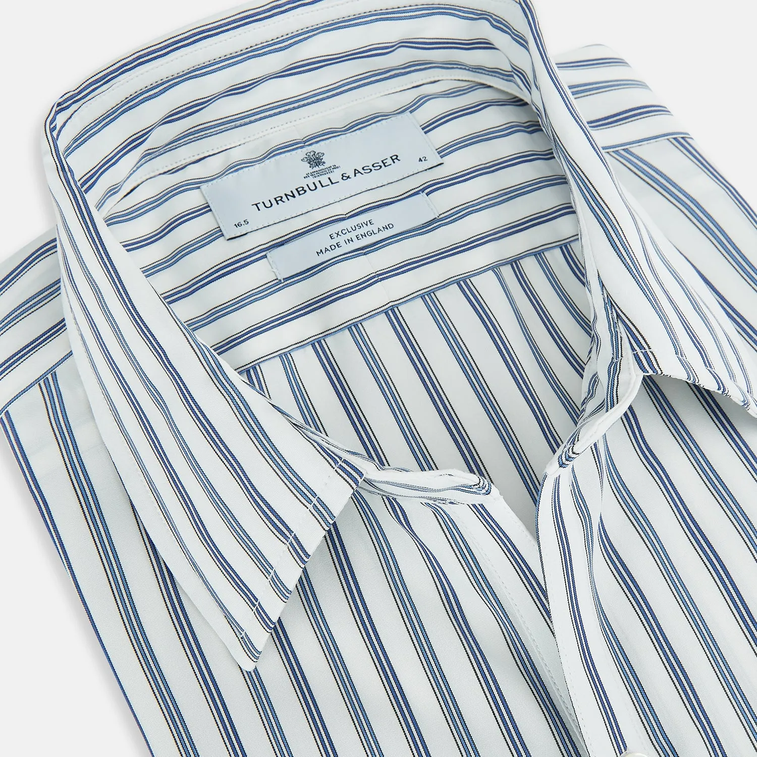 SAPPHIRE BLUE MULTI TRACK STRIPE WINDSOR SHIRT sold by Turnbull & Asser product image thumbnail 2