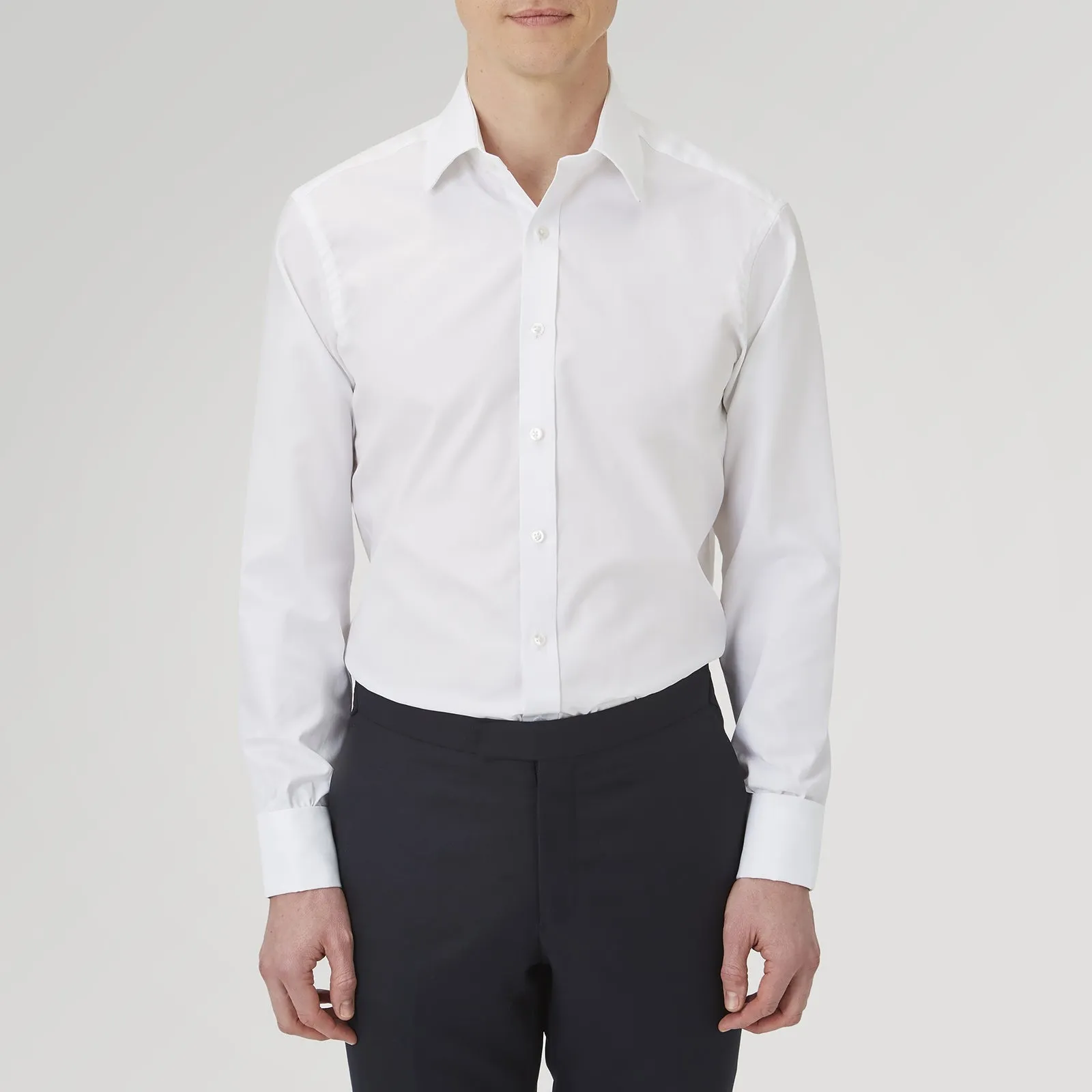 White Superfine Oxford Cotton Shirt with T&A Collar and Double Cuffs sold by Turnbull & Asser product image thumbnail 2