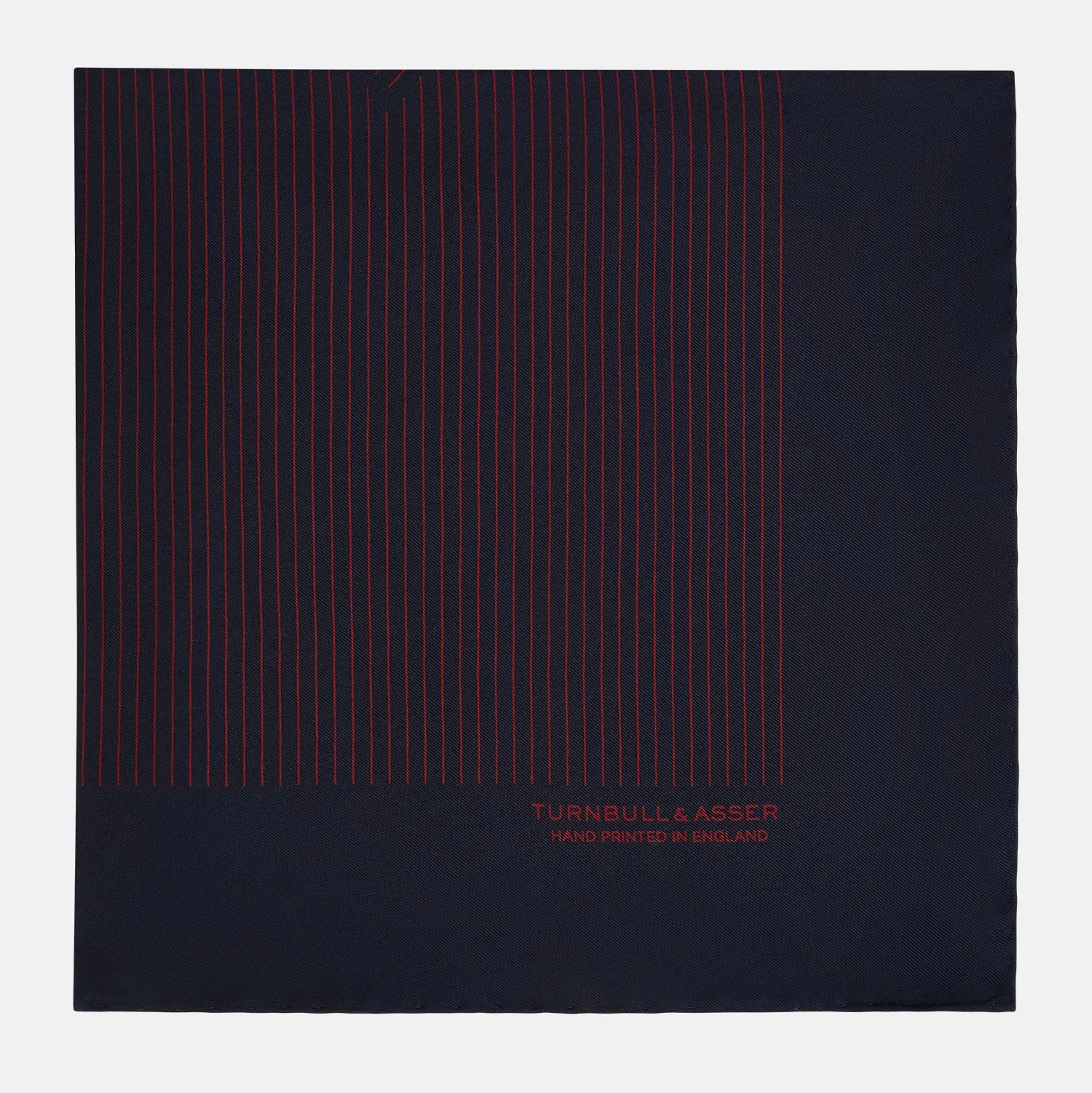 Navy and Burgundy Stripe Silk Pocket Square sold by Turnbull & Asser product image thumbnail 3