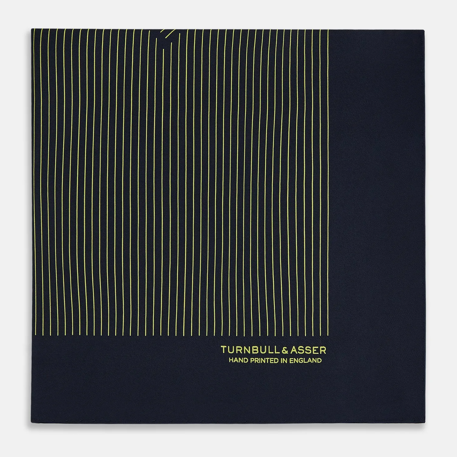 Navy and Gold Stripe Silk Pocket Square sold by Turnbull & Asser product image thumbnail 4