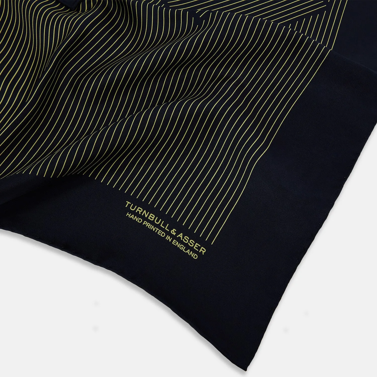 Navy and Gold Stripe Silk Pocket Square sold by Turnbull & Asser product image thumbnail 2