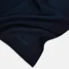 Navy and Blue Stripe Silk Pocket Square sold by Turnbull & Asser