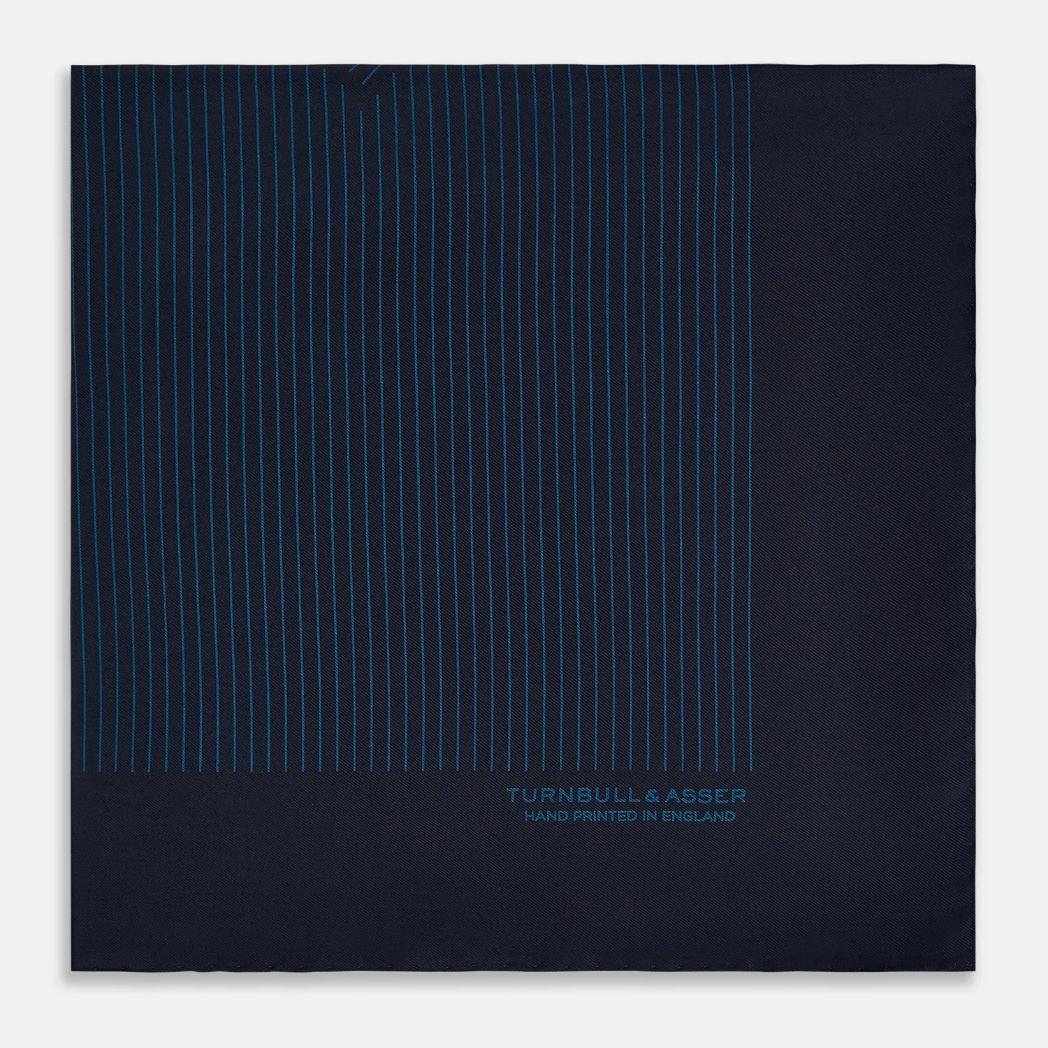 Navy and Blue Stripe Silk Pocket Square sold by Turnbull & Asser product image thumbnail 4