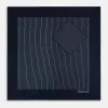 Navy and Light Blue Stripe Silk Pocket Square sold by Turnbull & Asser