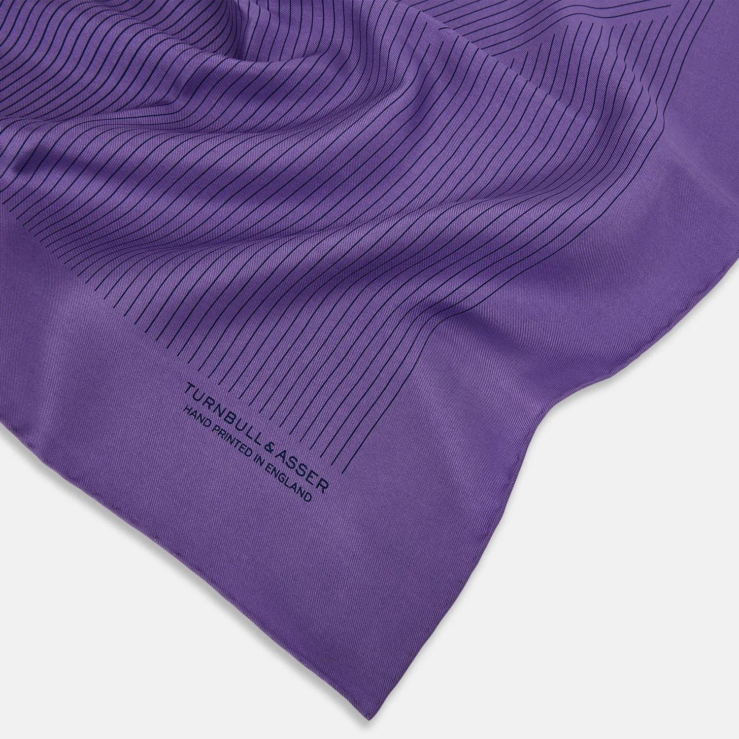 Purple Stripe Silk Pocket Square sold by Turnbull & Asser product image thumbnail 2