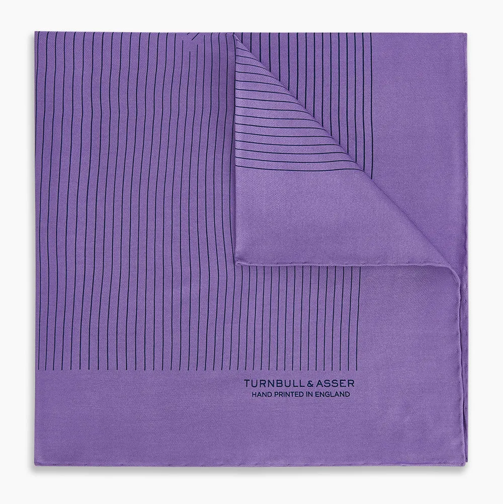 Purple Stripe Silk Pocket Square sold by Turnbull & Asser product image thumbnail 5