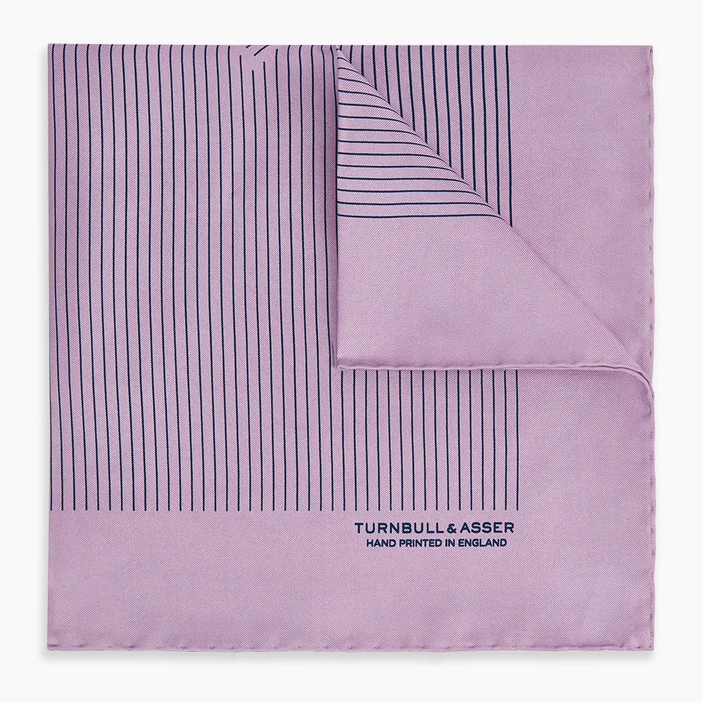Lilac Stripe Silk Pocket Square sold by Turnbull & Asser product image thumbnail 5