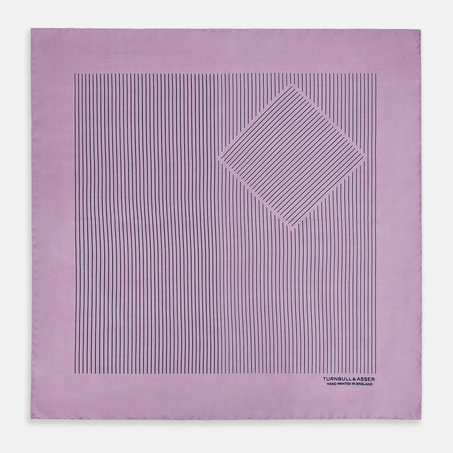 Lilac Stripe Silk Pocket Square sold by Turnbull & Asser product image thumbnail 3