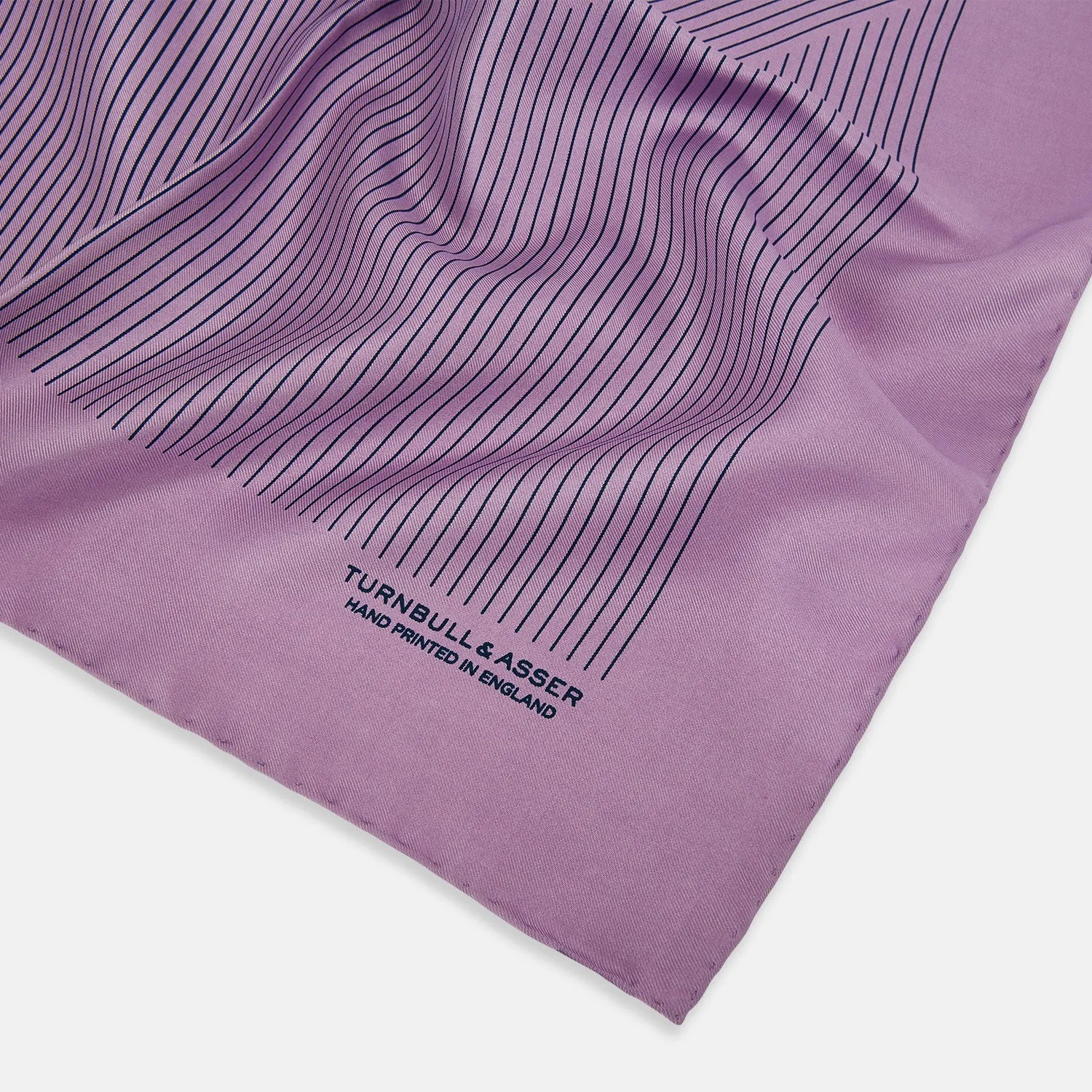 Lilac Stripe Silk Pocket Square sold by Turnbull & Asser product image thumbnail 2