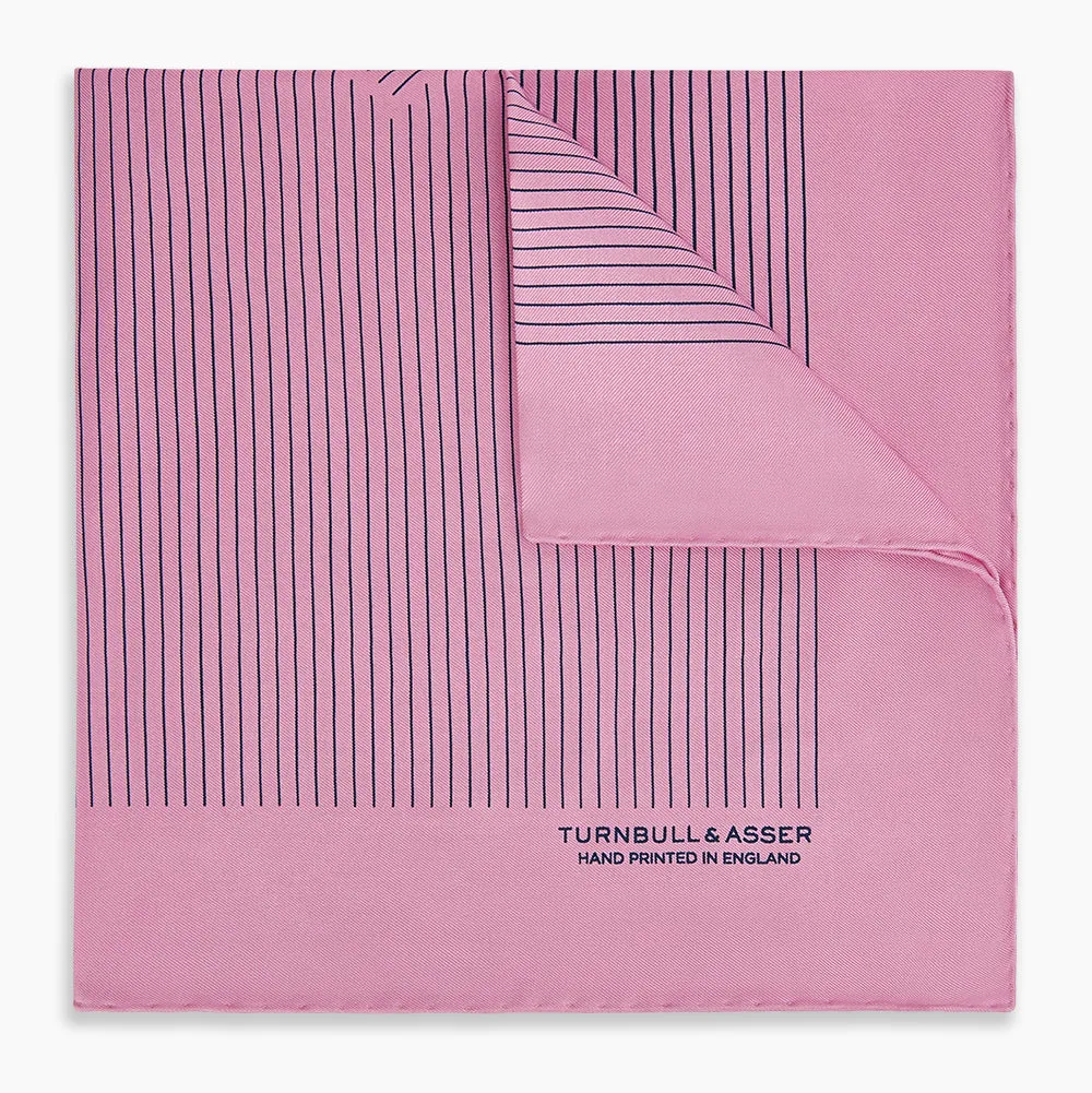 Pink Stripe Silk Pocket Square sold by Turnbull & Asser product image thumbnail 5