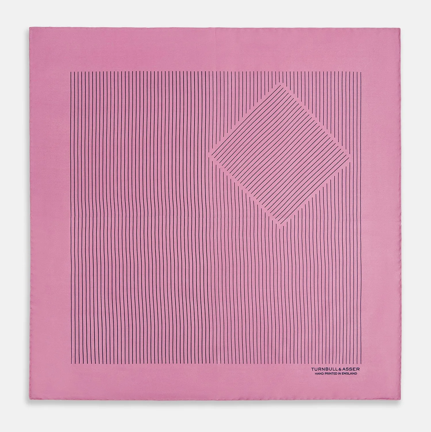 Pink Stripe Silk Pocket Square sold by Turnbull & Asser product image thumbnail 3