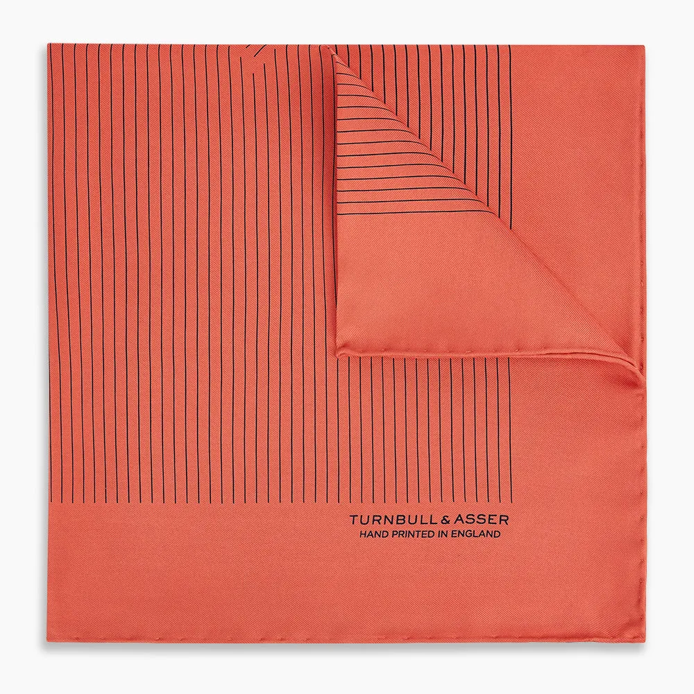 Orange Stripe Silk Pocket Square sold by Turnbull & Asser product image thumbnail 5
