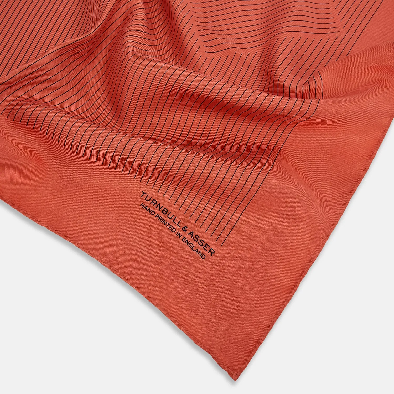 Orange Stripe Silk Pocket Square sold by Turnbull & Asser product image thumbnail 2