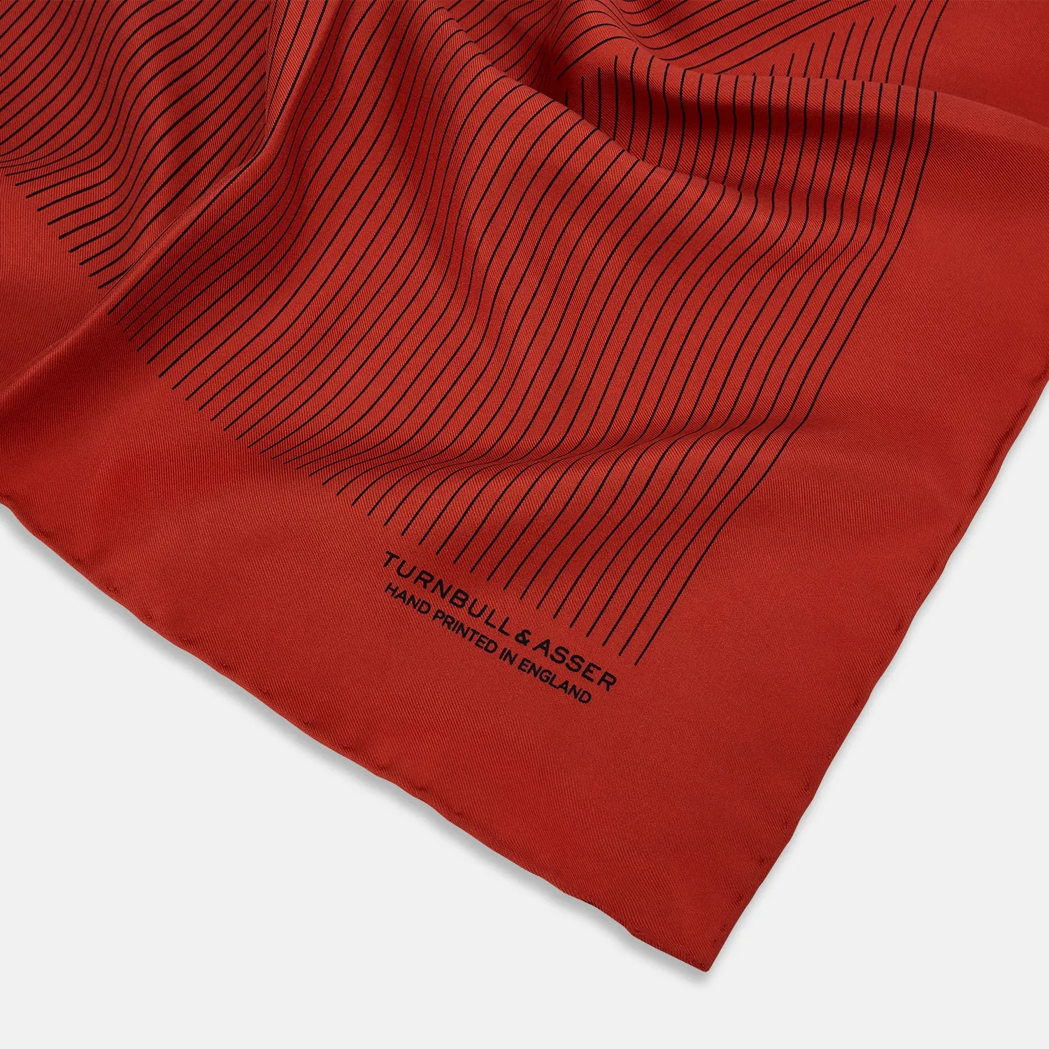 Red Stripe Silk Pocket Square sold by Turnbull & Asser product image thumbnail 2