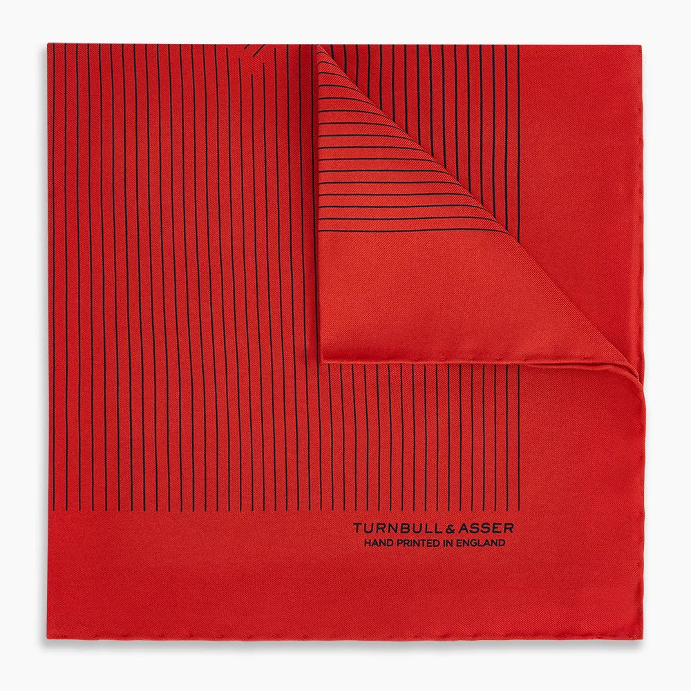 Red Stripe Silk Pocket Square sold by Turnbull & Asser product image thumbnail 5