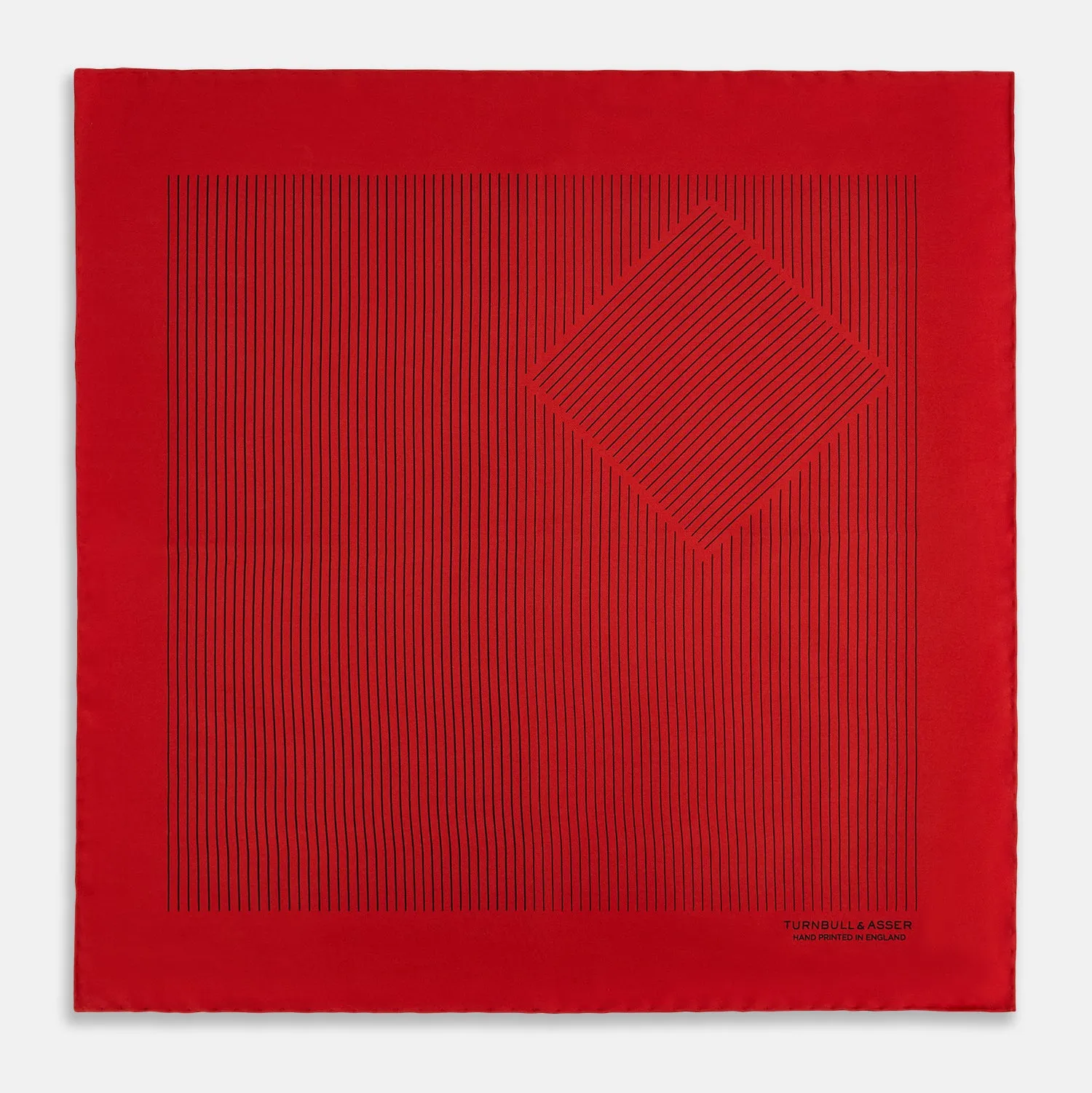 Red Stripe Silk Pocket Square sold by Turnbull & Asser product image thumbnail 3