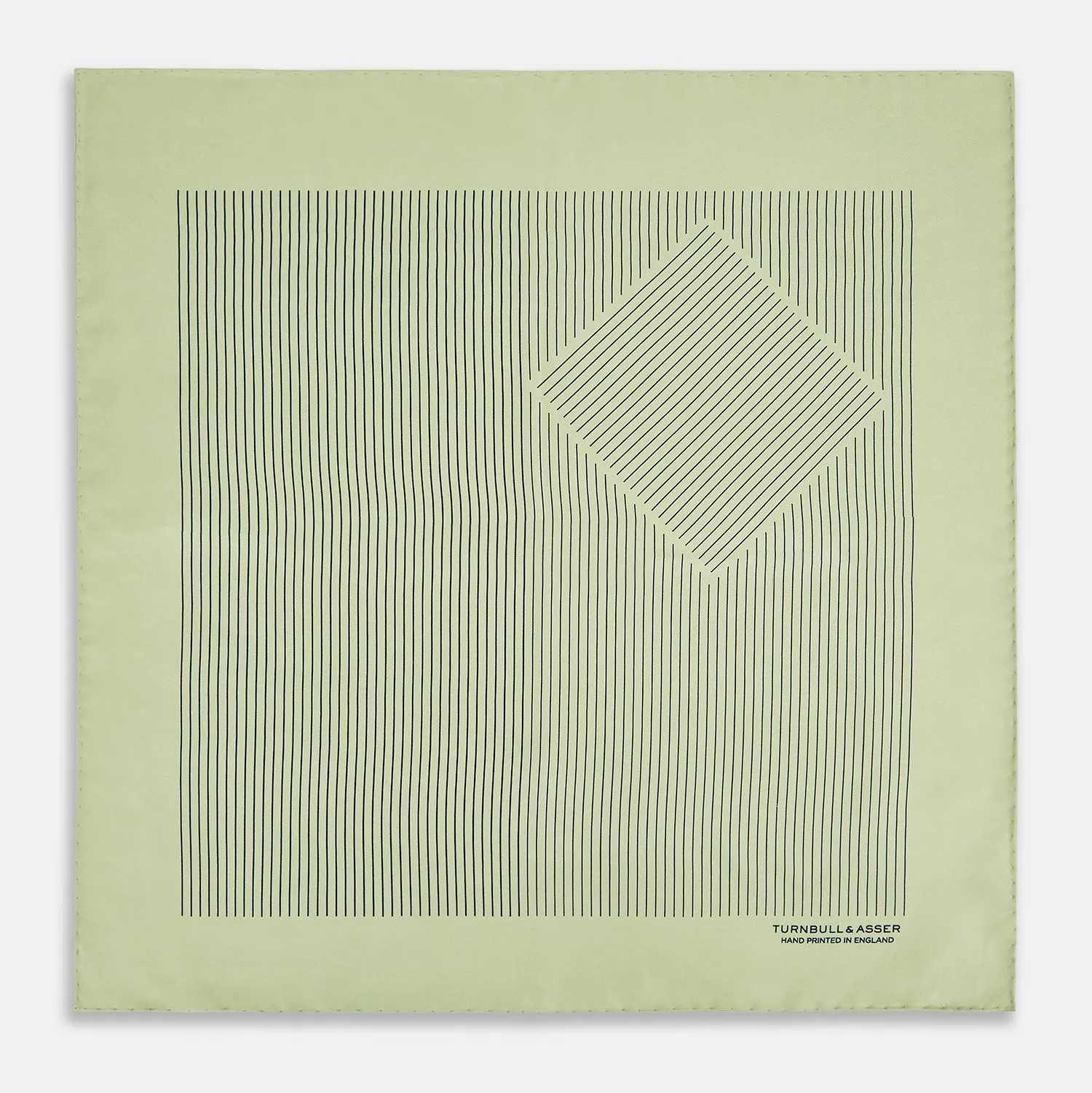 Melon Green Stripe Silk Pocket Square sold by Turnbull & Asser product image thumbnail 3