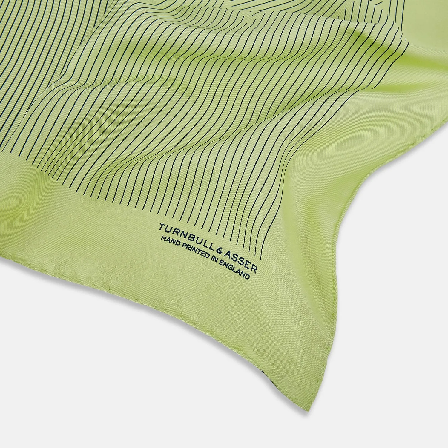 Melon Green Stripe Silk Pocket Square sold by Turnbull & Asser product image thumbnail 2