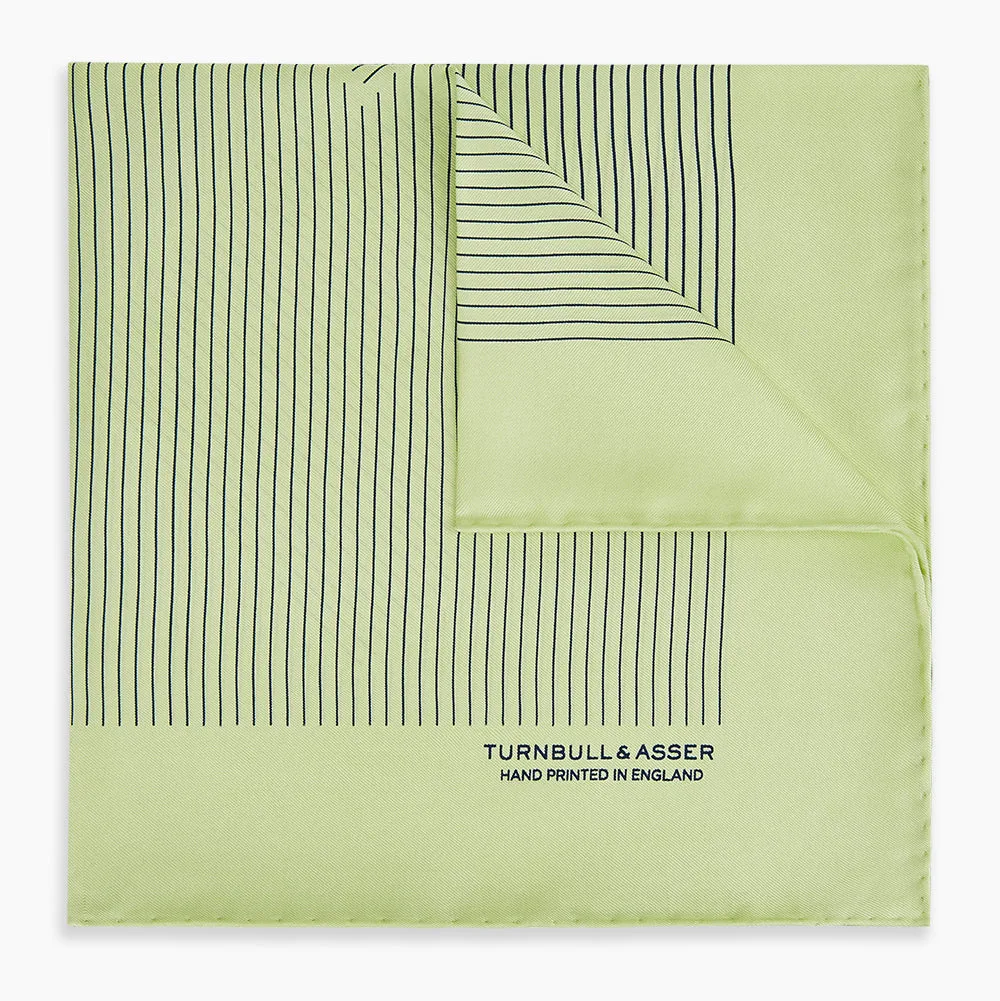 Melon Green Stripe Silk Pocket Square sold by Turnbull & Asser product image thumbnail 5
