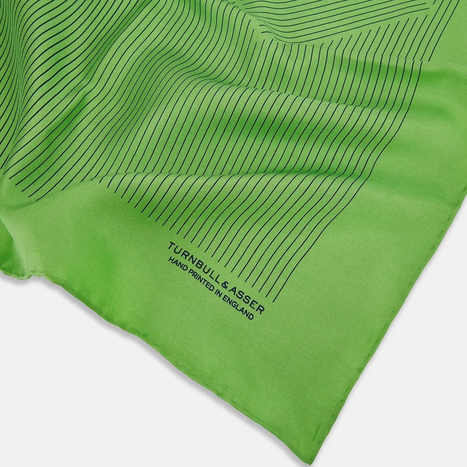 Fern Green Stripe Silk Pocket Square sold by Turnbull & Asser product image thumbnail 2