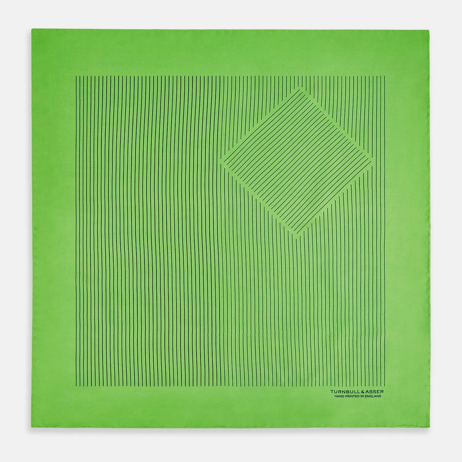 Fern Green Stripe Silk Pocket Square sold by Turnbull & Asser product image thumbnail 3