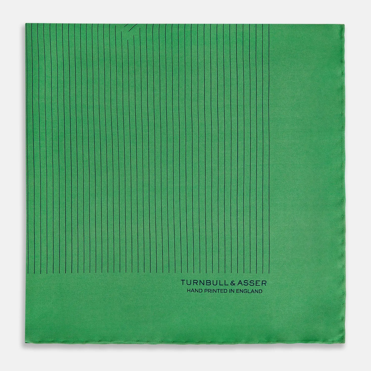Hunter Green Stripe Silk Pocket Square sold by Turnbull & Asser product image thumbnail 4