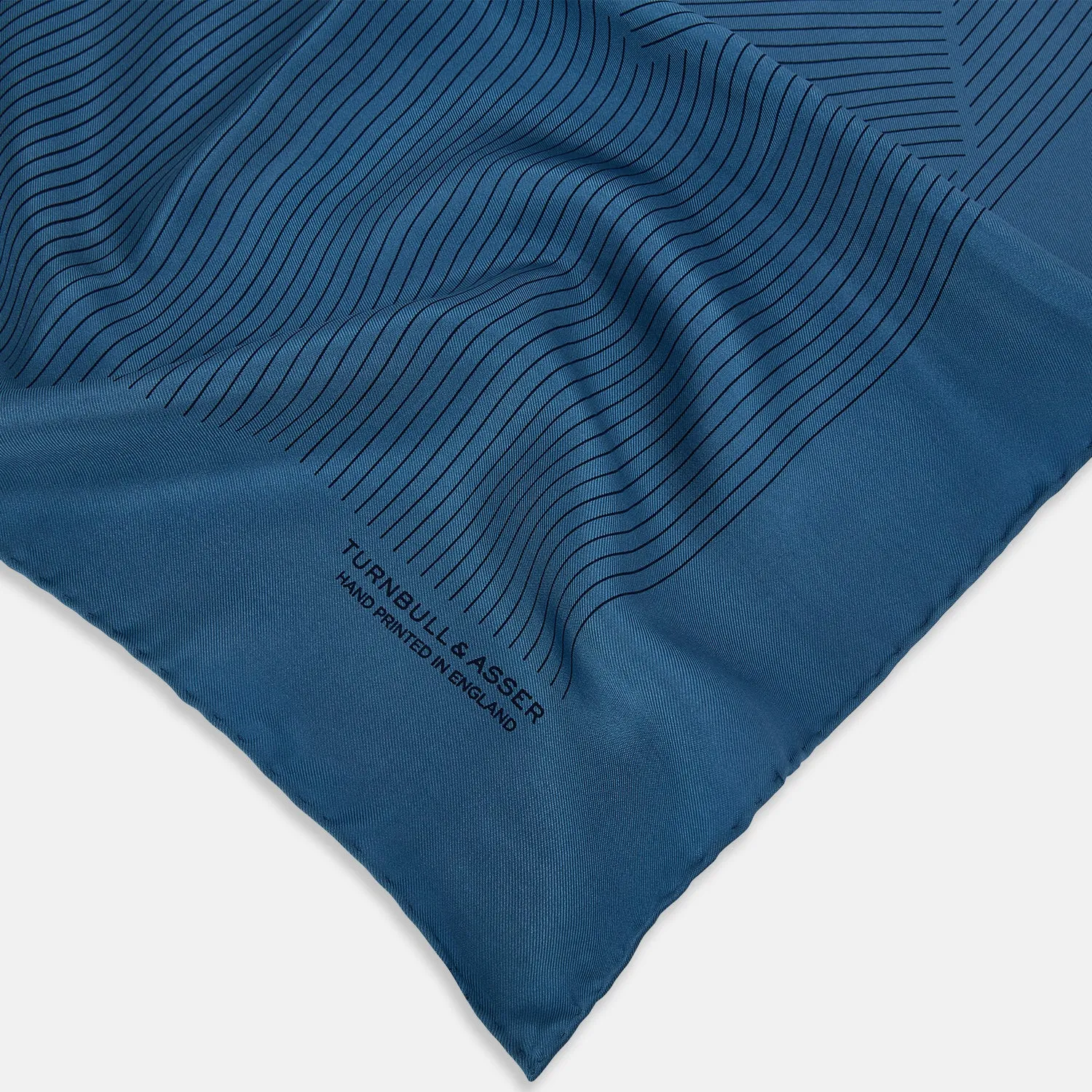 Blue Stripe Silk Pocket Square sold by Turnbull & Asser product image thumbnail 2