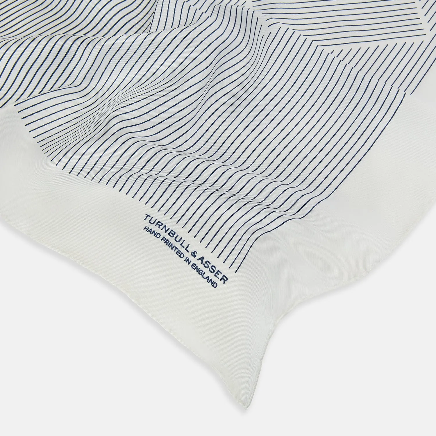White Stripe Silk Pocket Square sold by Turnbull & Asser product image thumbnail 2