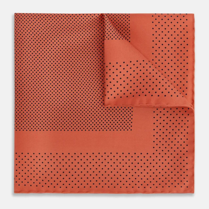Orange Dot Silk Pocket Square sold by Turnbull & Asser