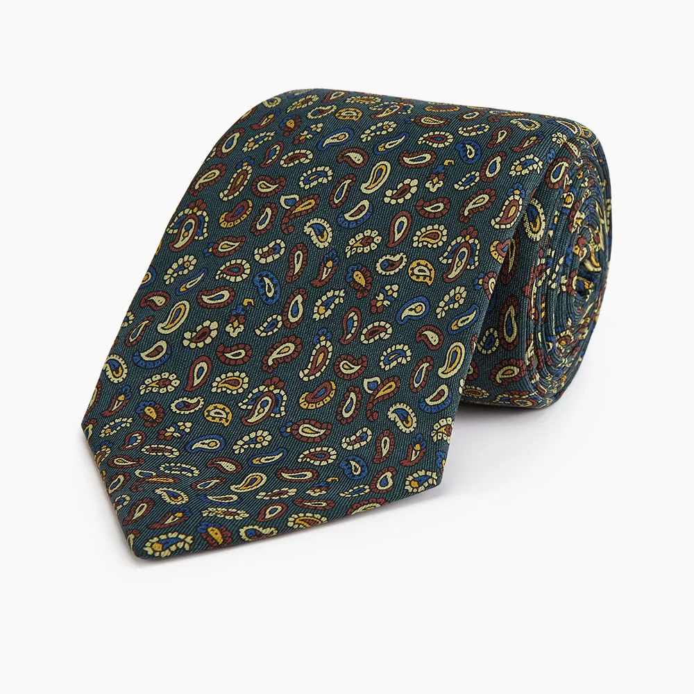 Marine Blue Paisley Silk Tie sold by Turnbull & Asser product image thumbnail 5