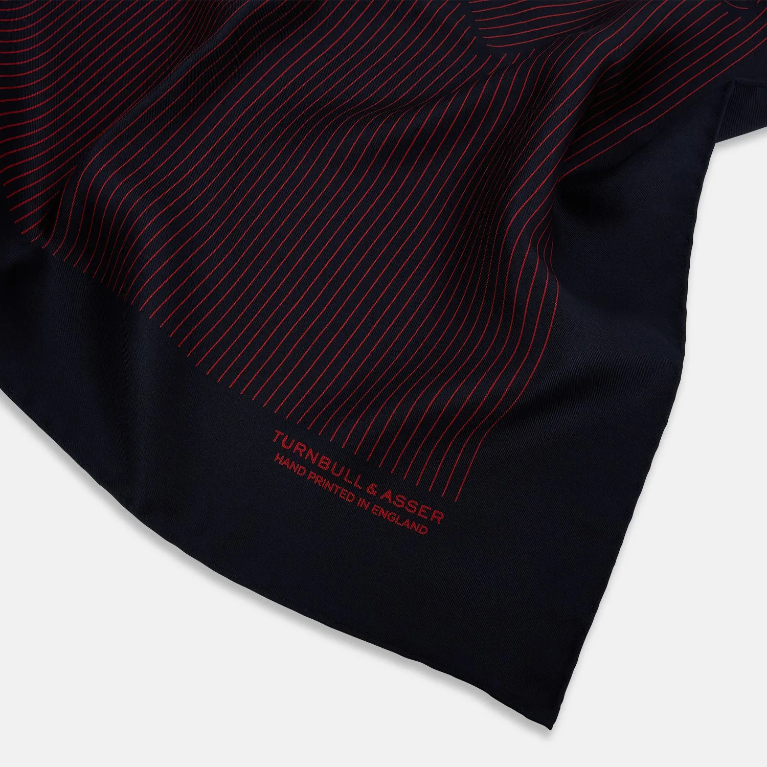 Navy and Red Stripe Silk Pocket Square sold by Turnbull & Asser product image thumbnail 2