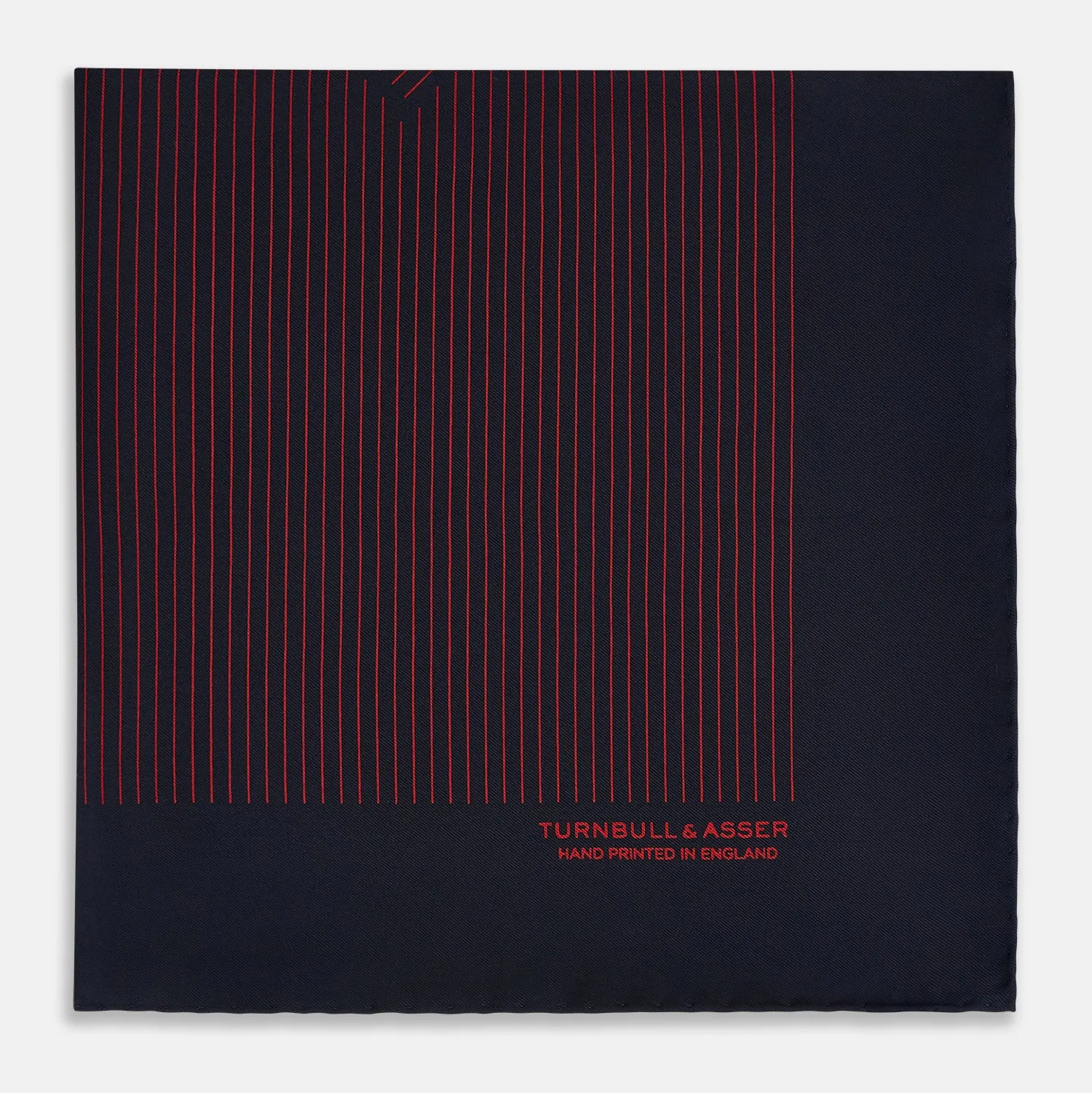 Navy and Red Stripe Silk Pocket Square sold by Turnbull & Asser product image thumbnail 3