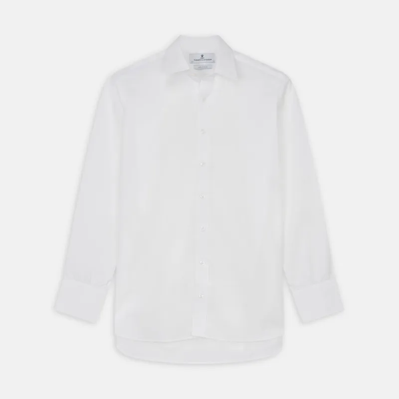 White Cotton Voile Regular Fit Mayfair Shirt sold by Turnbull & Asser