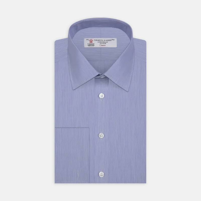 Blue Hairline Stripe Shirt with T&A Collar and Double Cuffs sold by Turnbull & Asser