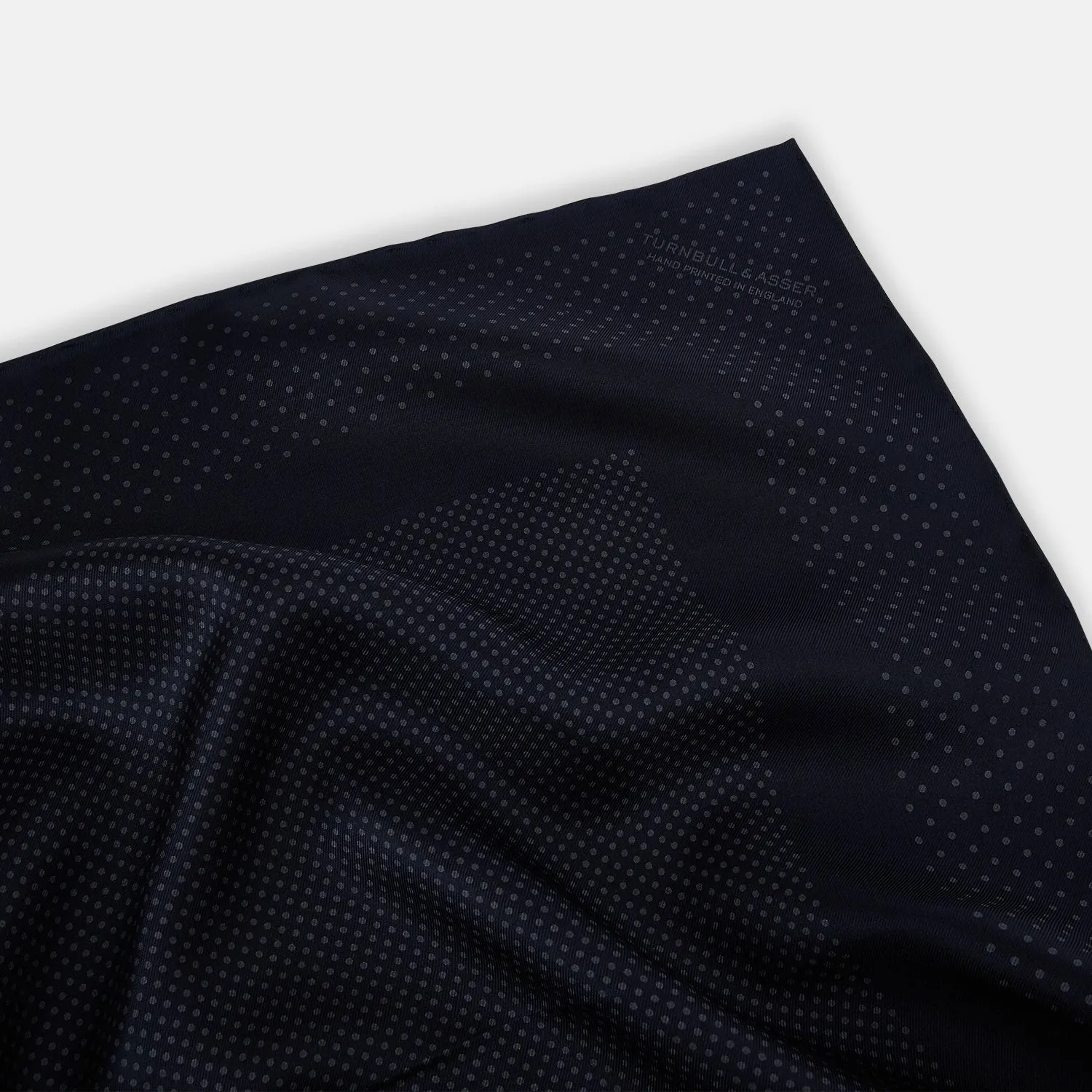 Navy and Charcoal Dot Silk Pocket Square sold by Turnbull & Asser product image thumbnail 2